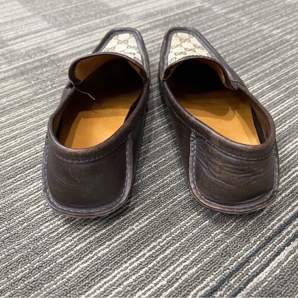 Gucci Men’s Leather and Monogram Canvas Driver - Picture 3 of 15